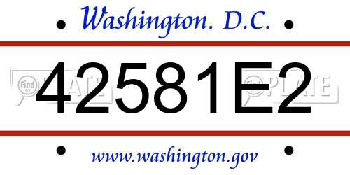 42581E2 District Of Columbia License Plate