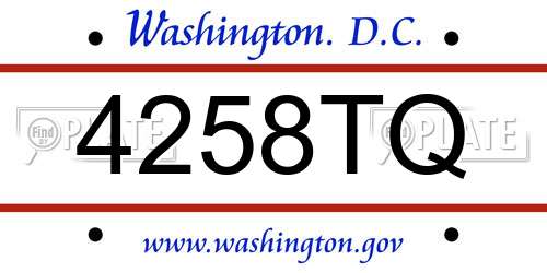 4258TQ District Of Columbia License Plate