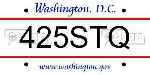 425STQ District Of Columbia License Plate