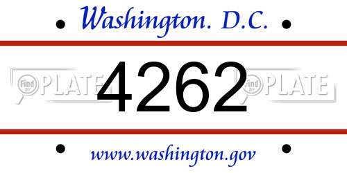 4262 District Of Columbia License Plate