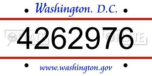 4262976 District Of Columbia License Plate