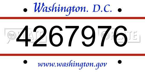 4267976 District Of Columbia License Plate