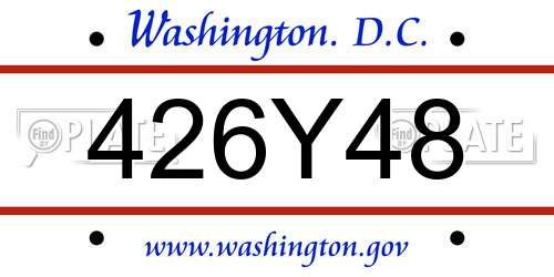 426Y48 District Of Columbia License Plate