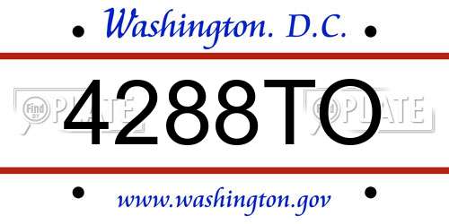 4288TO District Of Columbia License Plate