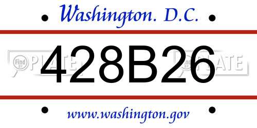428B26 District Of Columbia License Plate