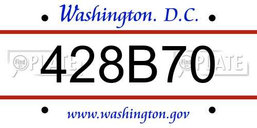 428B70 District Of Columbia License Plate