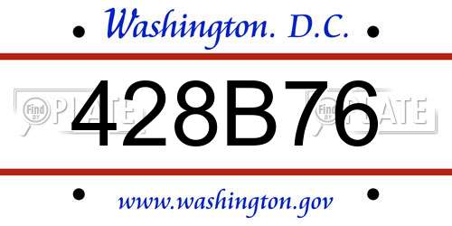 428B76 District Of Columbia License Plate