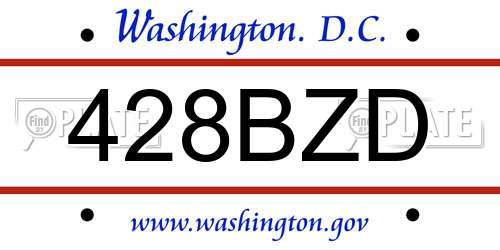 428BZD District Of Columbia License Plate