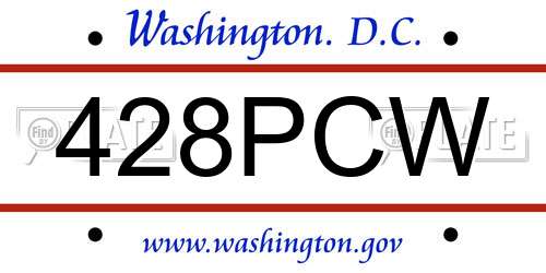 428PCW District Of Columbia License Plate