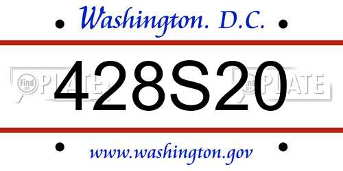 428S20 District Of Columbia License Plate