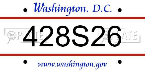 428S26 District Of Columbia License Plate
