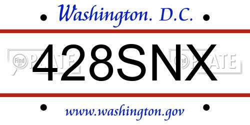 428SNX District Of Columbia License Plate