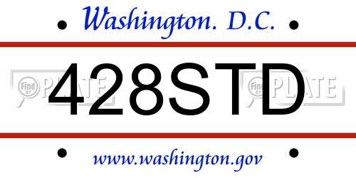 428STD District Of Columbia License Plate