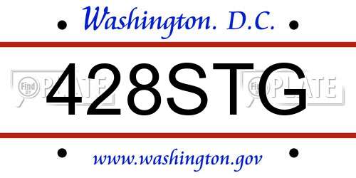 428STG District Of Columbia License Plate