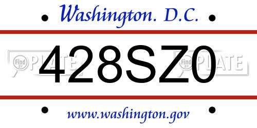 428SZ0 District Of Columbia License Plate