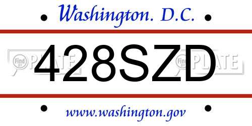 428SZD District Of Columbia License Plate