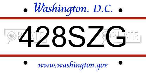 428SZG District Of Columbia License Plate