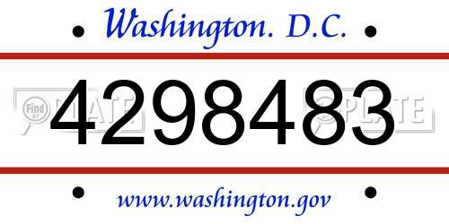 4298483 District Of Columbia License Plate