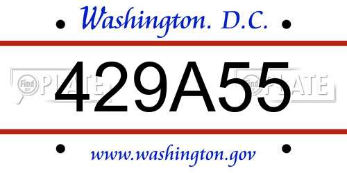 429A55 District Of Columbia License Plate
