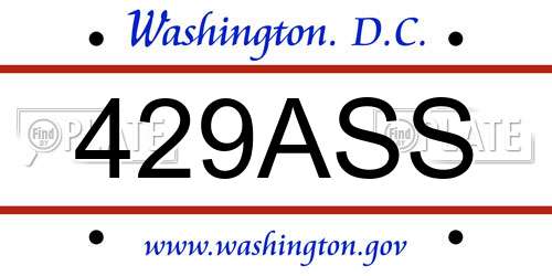 429ASS District Of Columbia License Plate