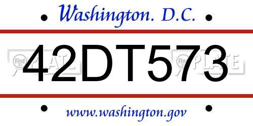 42DT573 District Of Columbia License Plate