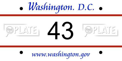 43 District Of Columbia License Plate