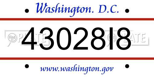 43028I8 District Of Columbia License Plate
