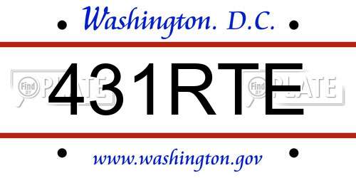 431RTE District Of Columbia License Plate