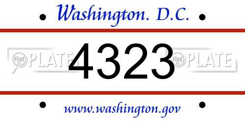 4323 District Of Columbia License Plate