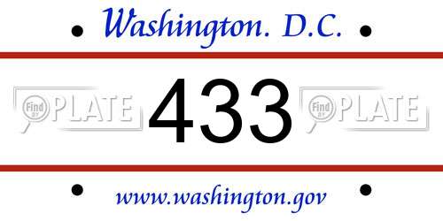 433 District Of Columbia License Plate