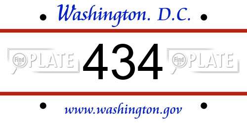 434 District Of Columbia License Plate