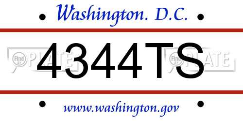 4344TS District Of Columbia License Plate