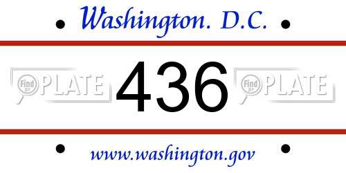 436 District Of Columbia License Plate