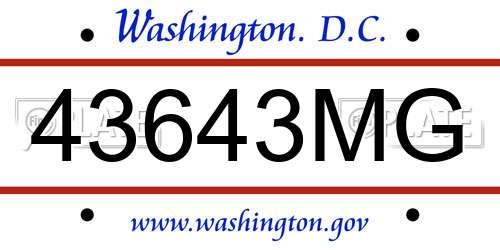 43643MG District Of Columbia License Plate