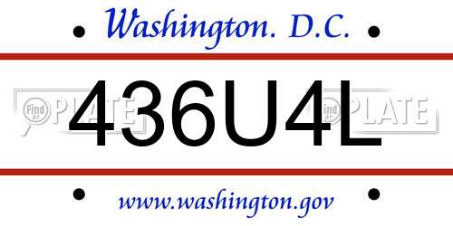 436U4L District Of Columbia License Plate