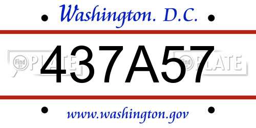 437A57 District Of Columbia License Plate