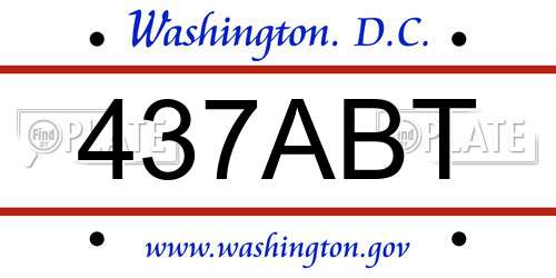 437ABT District Of Columbia License Plate