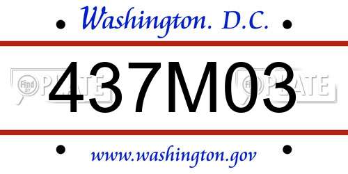 437M03 District Of Columbia License Plate