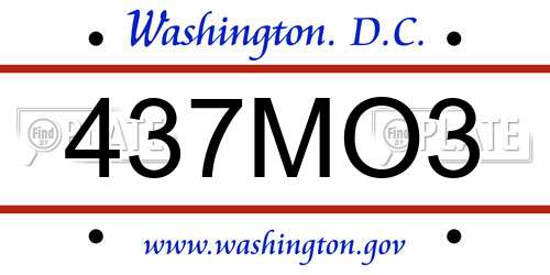 437MO3 District Of Columbia License Plate