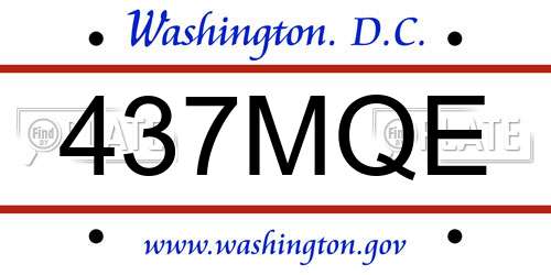 437MQE District Of Columbia License Plate