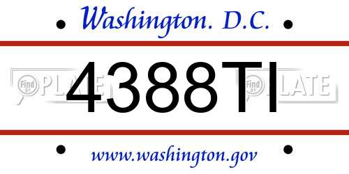 4388TI District Of Columbia License Plate