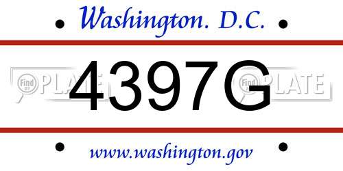 4397G District Of Columbia License Plate