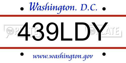 439LDY District Of Columbia License Plate