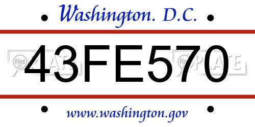 43FE570 District Of Columbia License Plate
