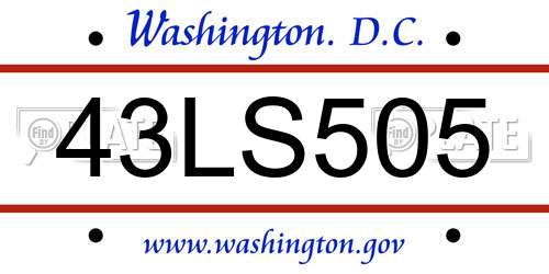 43LS505 District Of Columbia License Plate