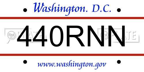 440RNN District Of Columbia License Plate