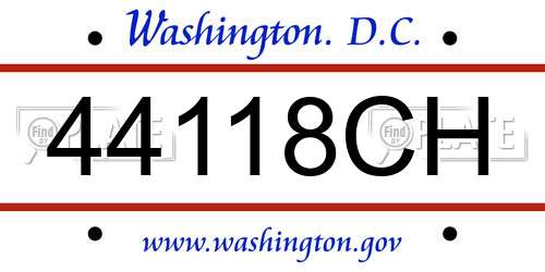 44118CH District Of Columbia License Plate