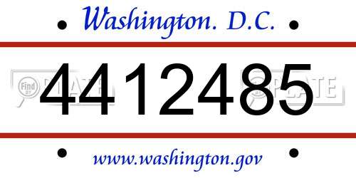 4412485 District Of Columbia License Plate