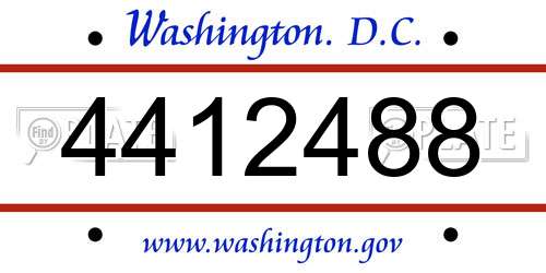 4412488 District Of Columbia License Plate