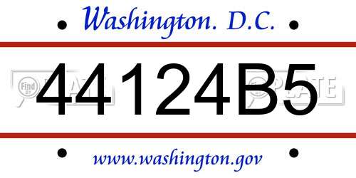 44124B5 District Of Columbia License Plate